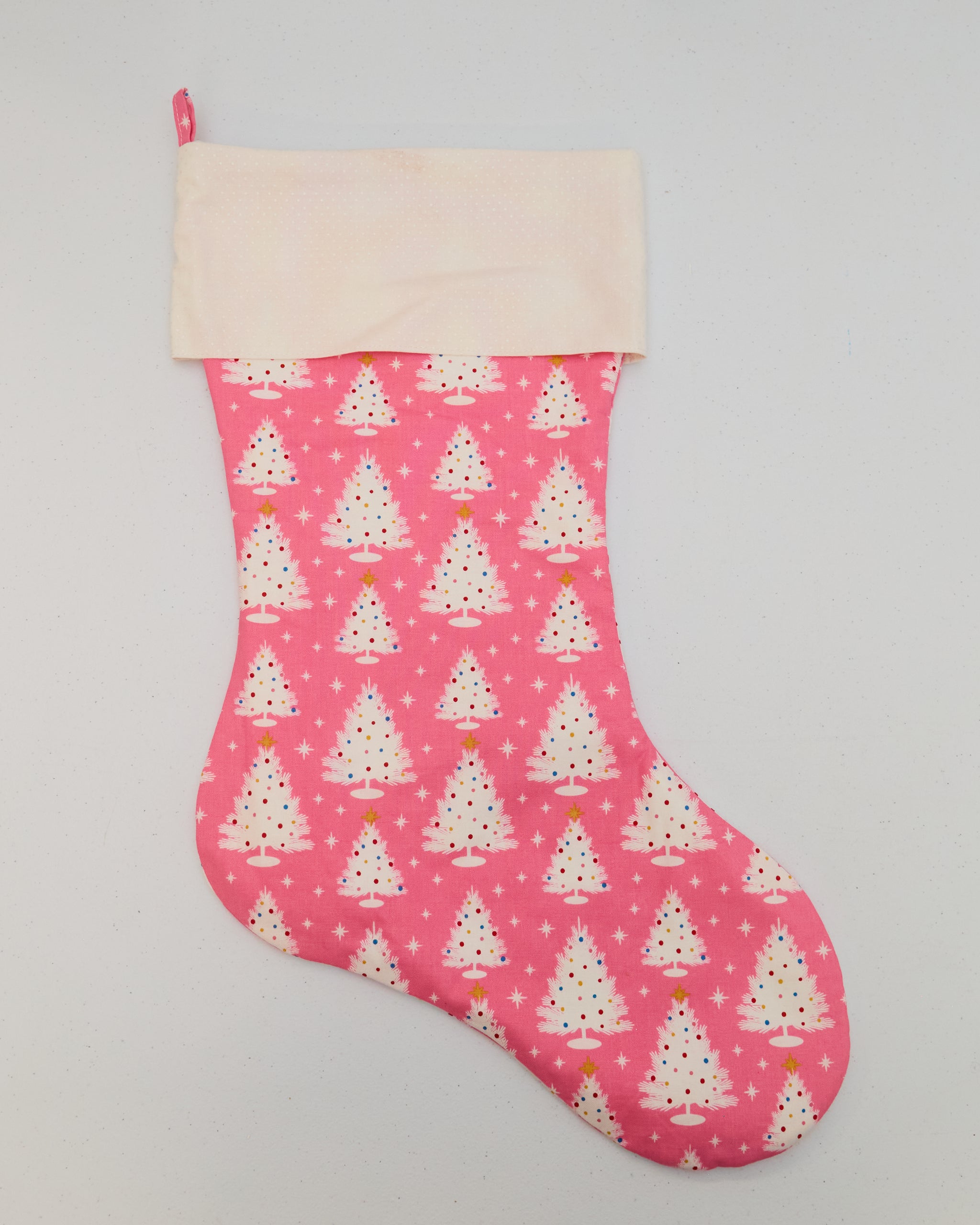 Pink Christmas Tree Stocking
