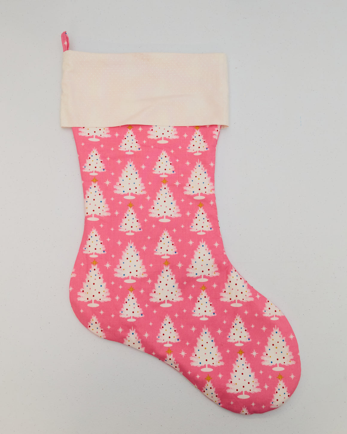 Pink Christmas Tree Stocking