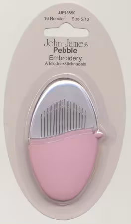 John James Pebbles Embroidery / Crewel Needles Assorted Sizes 5/10 16ct Pink
