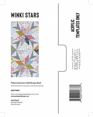Winki Stars by Jen Kingwell (Acrylic Template Only)