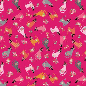 Kitty Loves Candy - Cats In Hats in Pink by Poppie Cotton Collection