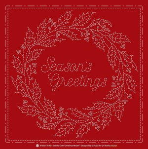 Sashiko Cloth Christmas Wreath