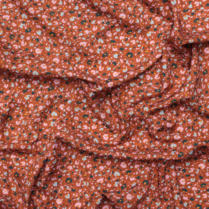 Figo - Rayon - Dreamscape - Terrazzo Leopard - Rust