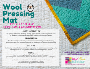 Wool Pressing Mat - IN STOCK Full Ironing Board Length (54" x 15" x 0.5")