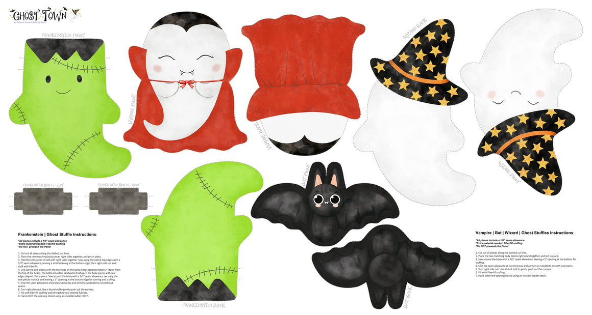 Halloween Stuffie || PANEL || from Ghost Town by Deborah Edwards & Emily Wenk for Northcott, Designer Panel
