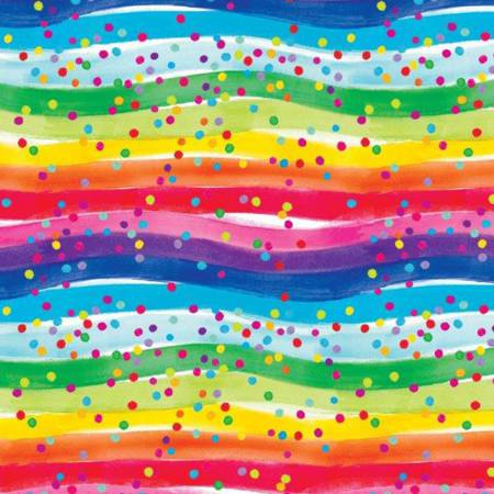 Rainbow Multi-Dot Flannel by AE Nathan, Specialty Fabric