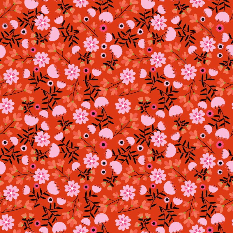 Pumpkin Pie in Orange from Not Scary by Jill & Rani for Poppie Cotton, Designer Fabric