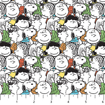 Gang Packed in White Multi from Peanuts Yardage for Northcott