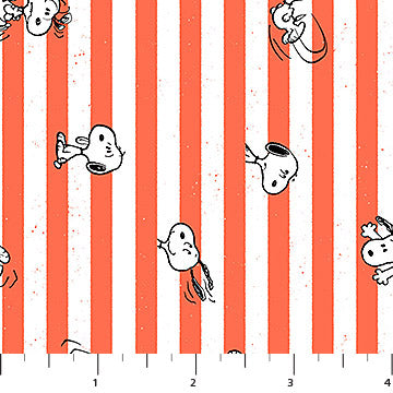 Snoopy Stripe in Red White from Peanuts Yardage for Northcott