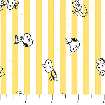 Snoopy Stripe in Yellow White from Peanuts Yardage for Northcott