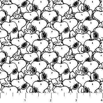 Snoopy Packed in White from Peanuts Yardage for Northcott