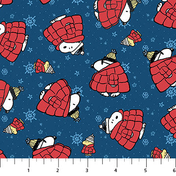 Big Puffer in Blue Multi from Peanuts Frosty Friends for Northcott