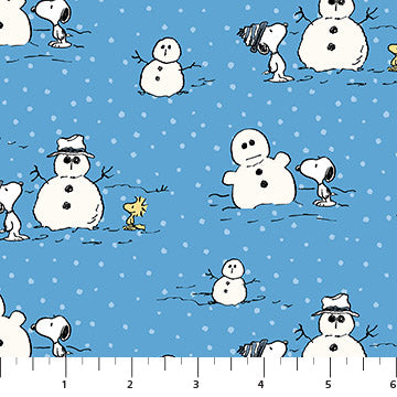 Snowmen in Light Blue from Peanuts Frosty Friends for Northcott