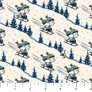 Slope in Cream from Peanuts Frosty Friends for Northcott