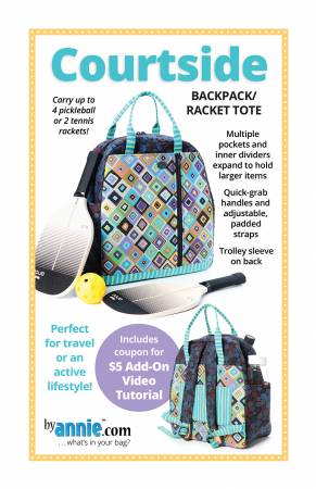 Courtside - Pickleball Backpack - By Annie's Pattern