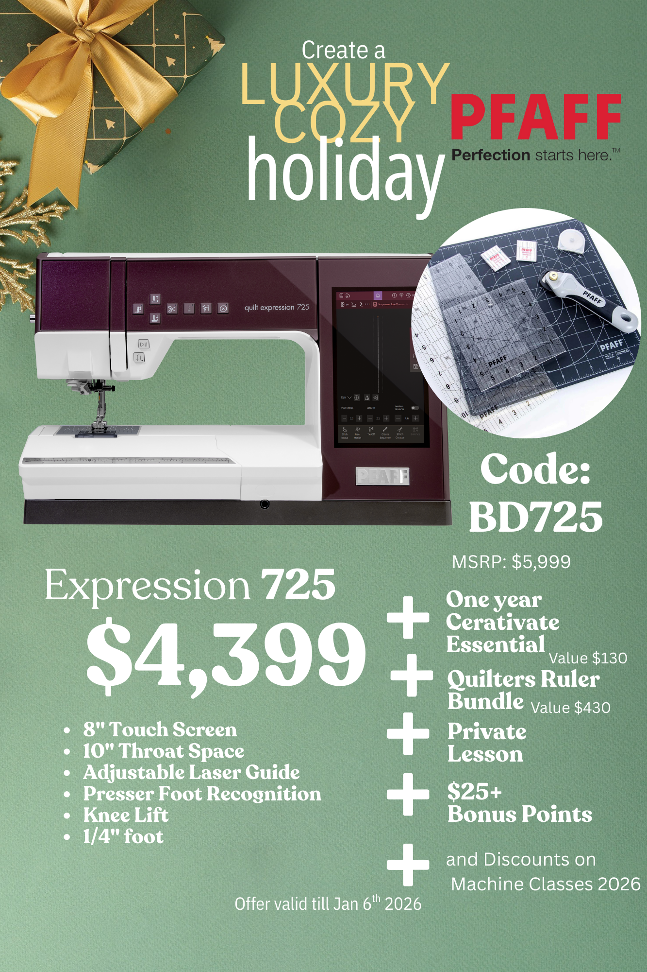 PFAFF® quilt expression™ 725 Sewing Machine