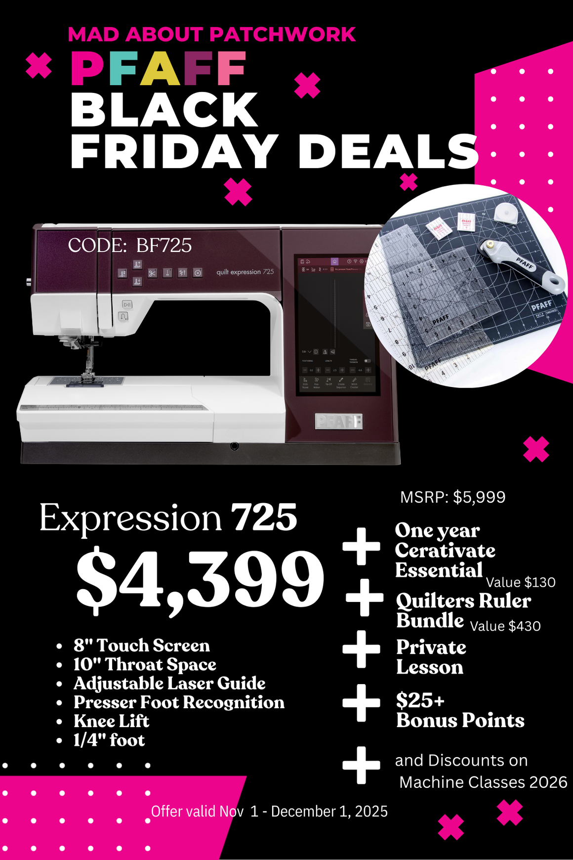 PFAFF® quilt expression™ 725 Sewing Machine