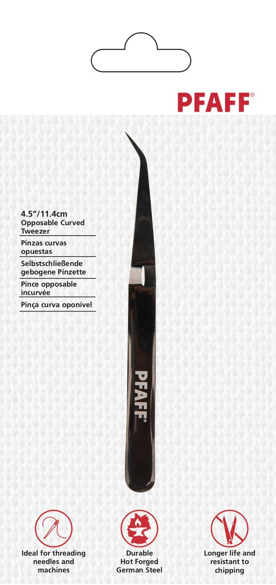 PFAFF Titanium Coated Opposable Curved Tweezer 4.5"