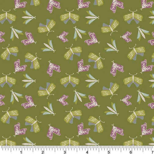 Emerald Whispers from Birds at Heart by Amicreative for Phoebe Fabrics