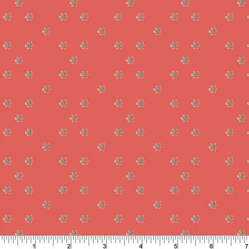 Coral Hearts from Birds at Heart by Amicreative for Phoebe Fabrics