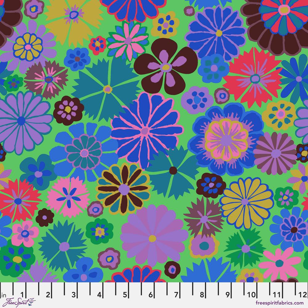 Folk Flower in Blue by Kaffe Fassett for Free Spirit