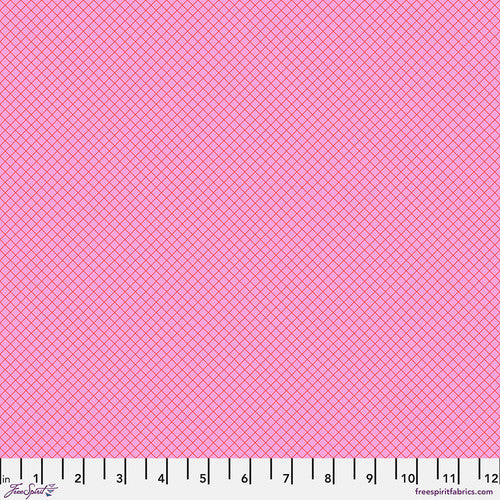 Tula Pink || True Colours - On the Grid in Bubblegum
