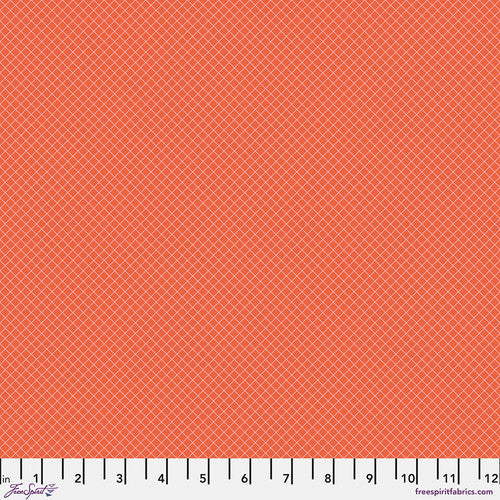 Tula Pink || True Colours - On the Grid in Salmon
