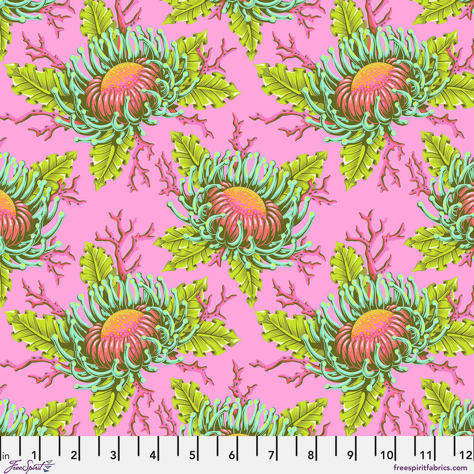 Pre Order|| Friends & Anemones - Coralline  || Floral Reef - Tula Pink (Pre Order) - April 2026