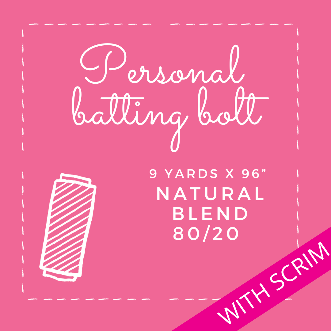 Personal Batting Bolt - 9yrd - Natural Blend 80/20 Batting with Scrim  96in