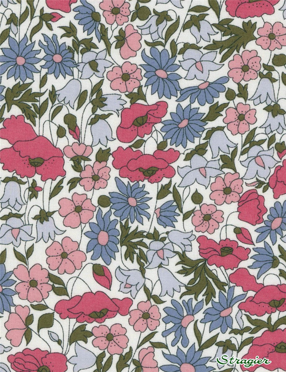 Liberty Tana Lawn - 4095 Poppy and Daisy - Hortensias