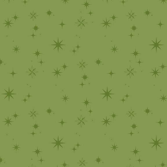 Stars in Green from Make it Merry by Lamb Farm Designs for Marcus Fabrics