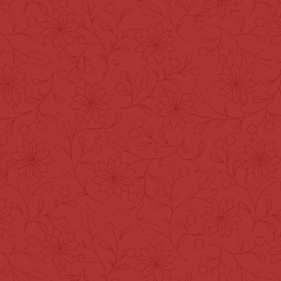 Dotted Floral in Red from Make it Merry by Lamb Farm Designs for Marcus Fabrics