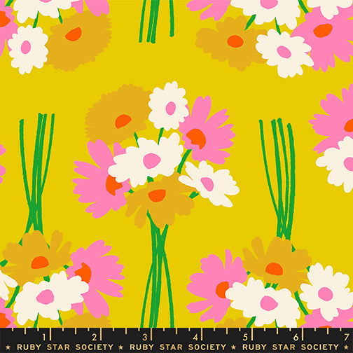 Flower Dept in Golden Hour from Sparkle Mart by Melody Miller of Ruby Star Society for Moda Fabrics, Designer Fabric