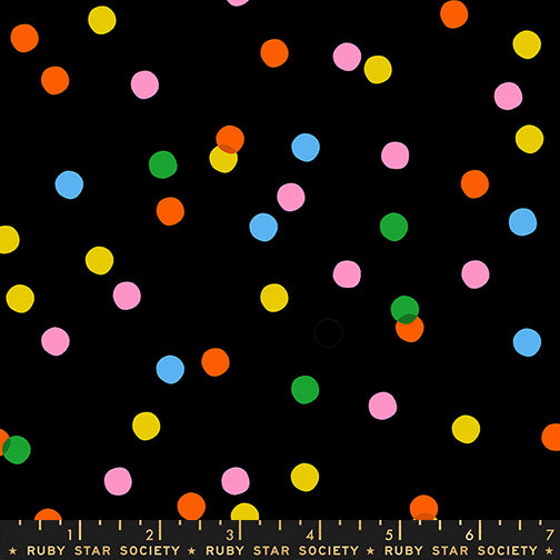 Spritz in Black from Sparkle Mart by Melody Miller of Ruby Star Society for Moda Fabrics, Designer Fabric