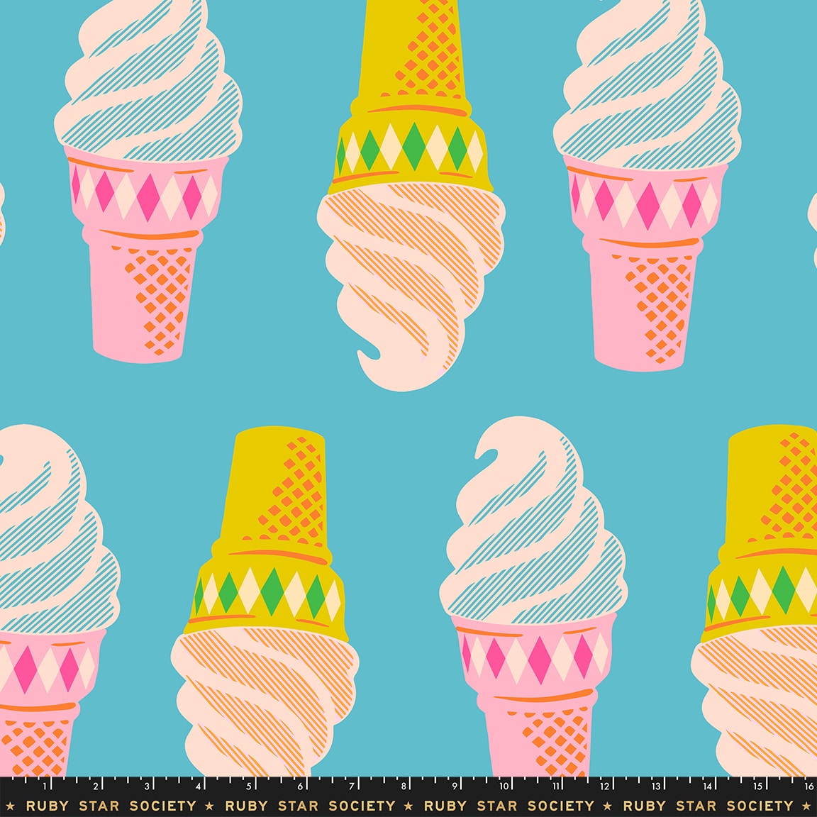 Cake Cone in Dark Turquoise || WIDEBACK 108" || from Sparkle Mart by Melody Miller of Ruby Star Society for Moda Fabrics