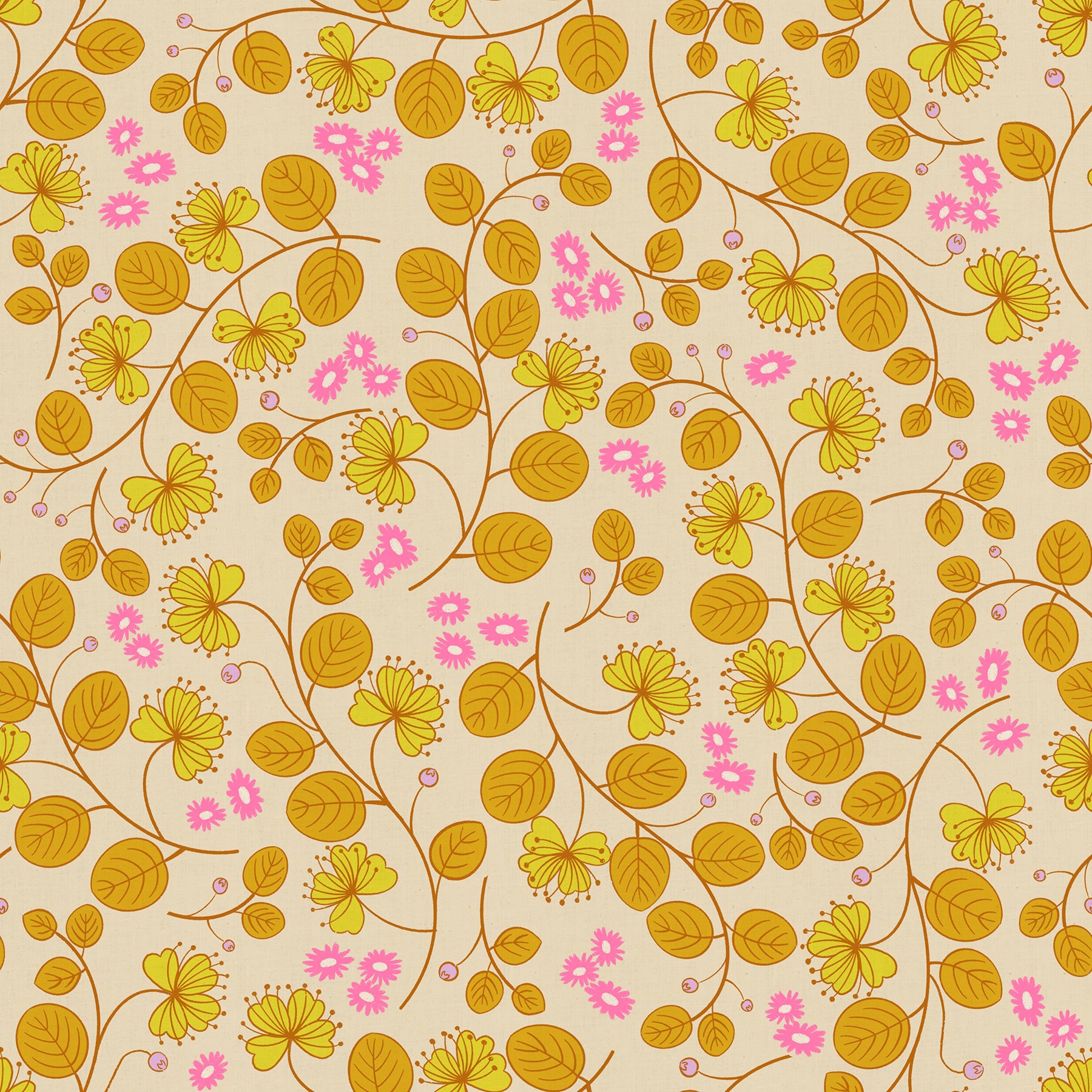 Caper Floral in Parchment from Lofi Linens by Rashida Coleman-Hale of Ruby Star Society for Moda Fabrics, Designer Fabric