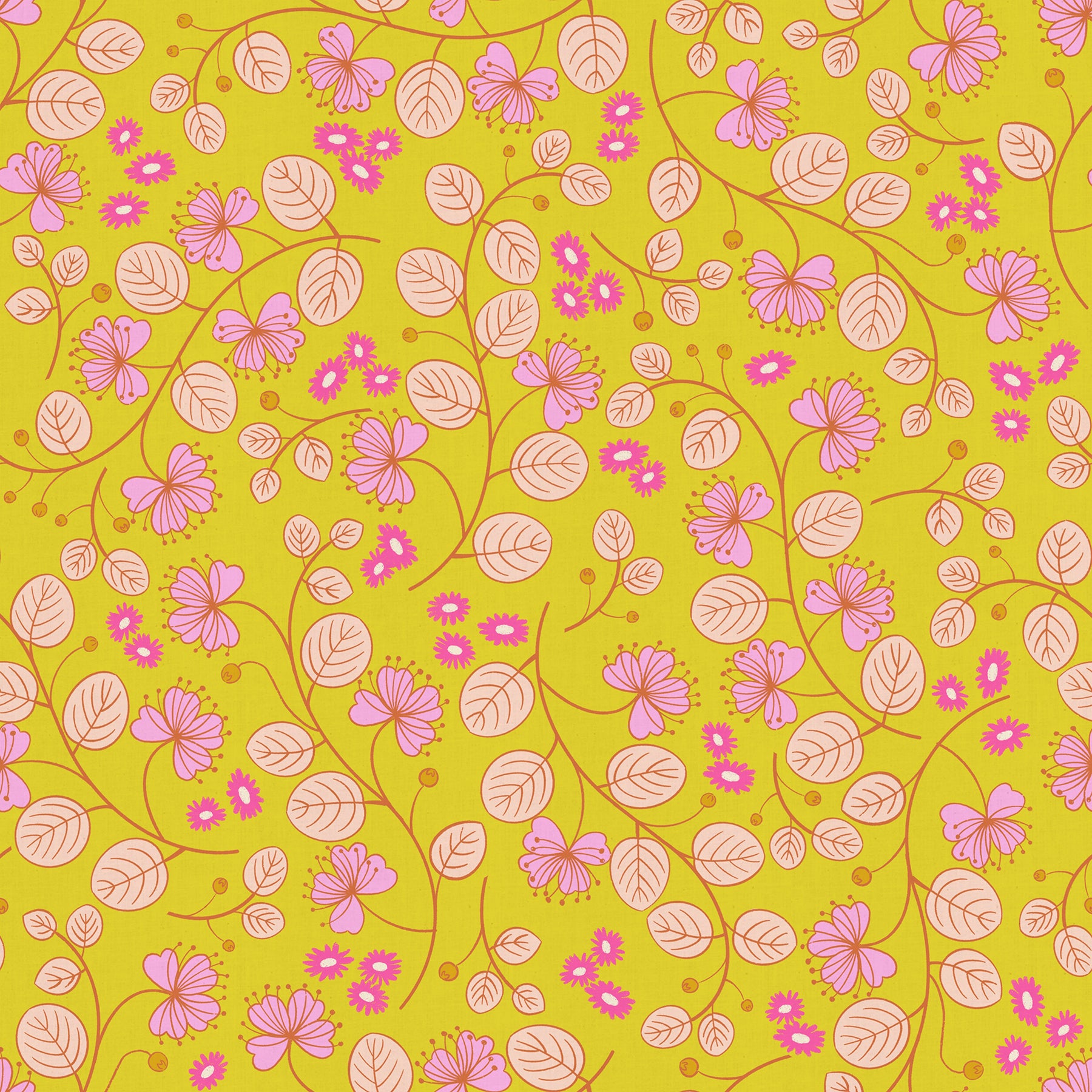 Caper Floral in Citron from Lofi Linens by Rashida Coleman-Hale of Ruby Star Society for Moda Fabrics, Designer Fabric