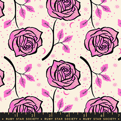 Ink Rose in Lipstick from Ink Shop by Sarah Watts of Ruby Star Society for Moda Fabrics, Designer Fabric