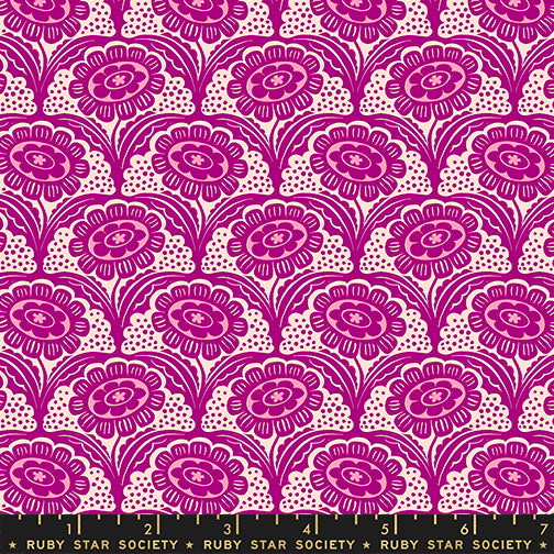 Scallop Flower in Cheshire from Ink Shop by Sarah Watts of Ruby Star Society for Moda Fabrics, Designer Fabric