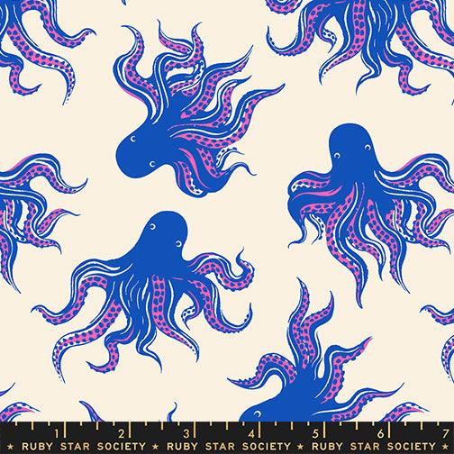 Mystery Food in Blue Ribbon from Ink Shop by Sarah Watts of Ruby Star Society for Moda Fabrics, Designer Fabric