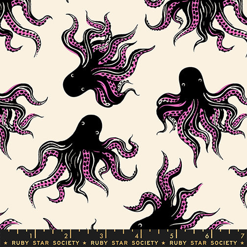 Mystery Food in Black from Ink Shop by Sarah Watts of Ruby Star Society for Moda Fabrics, Designer Fabric