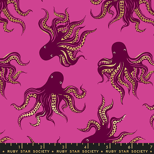 Mystery Food in Berry Metallic from Ink Shop by Sarah Watts of Ruby Star Society for Moda Fabrics, Designer Fabric