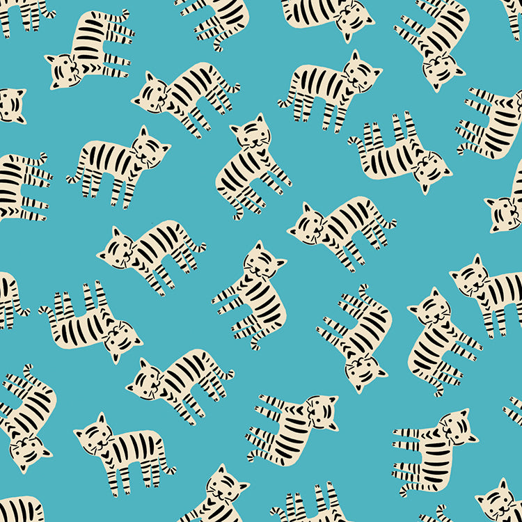 Meow in Wave from 1-800-Calico by Alexia Abegg of Ruby Star Society for Moda Fabrics, Designer Fabric