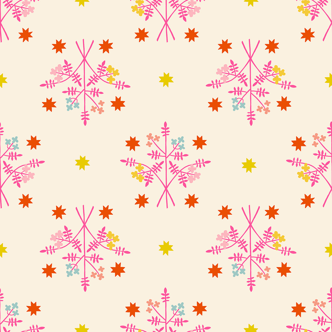 Bouquet in Neon Pink from 1-800-Calico by Alexia Abegg of Ruby Star Society for Moda Fabrics, Designer Fabric