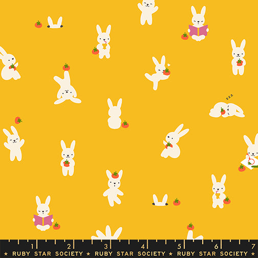 Bun E and Sammy in Dandelion from Persimmon by Rashida Coleman Hale of Ruby Star Society, Designer Fabric