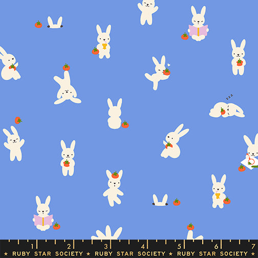 Bun E and Sammy in Lindley Blue from Persimmon by Rashida Coleman Hale of Ruby Star Society, Designer Fabric
