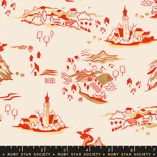 Mountain Town in Metallic Dark Ruby from Fireglow by Sarah Watts of Ruby Star Society