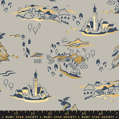 Mountain Town in Metallic Oyster from Fireglow by Sarah Watts of Ruby Star Society