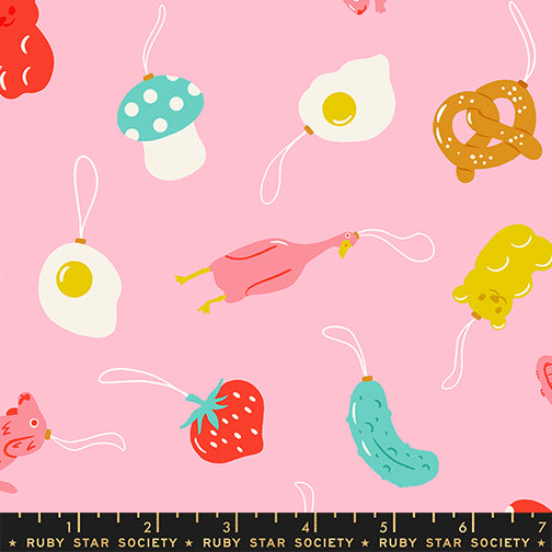 Find the Pickle in Melody Pink from Merry Happy by Kimberly Kight of Ruby Star Society, Designer Fabric