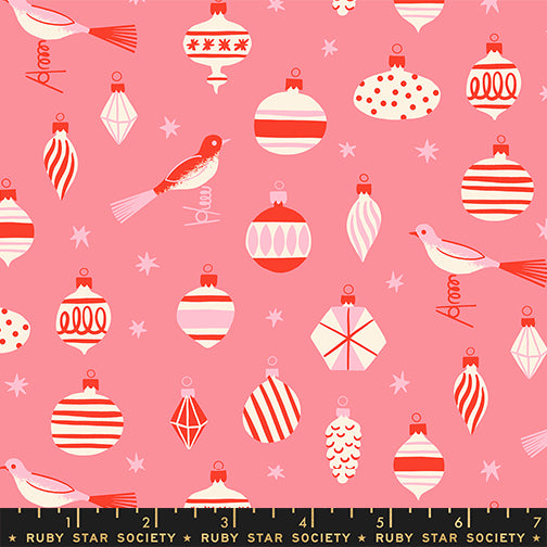 Baubles in Sorbet from Merry Happy by Kimberly Kight of Ruby Star Society, Designer Fabric